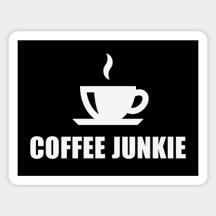 Coffee Junkie (Coffee Drinker / Coffee Cup / White) Sticker